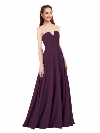 Shop Strapless Chiffon Bridesmaid Dress with Notched Neckline Ottawa