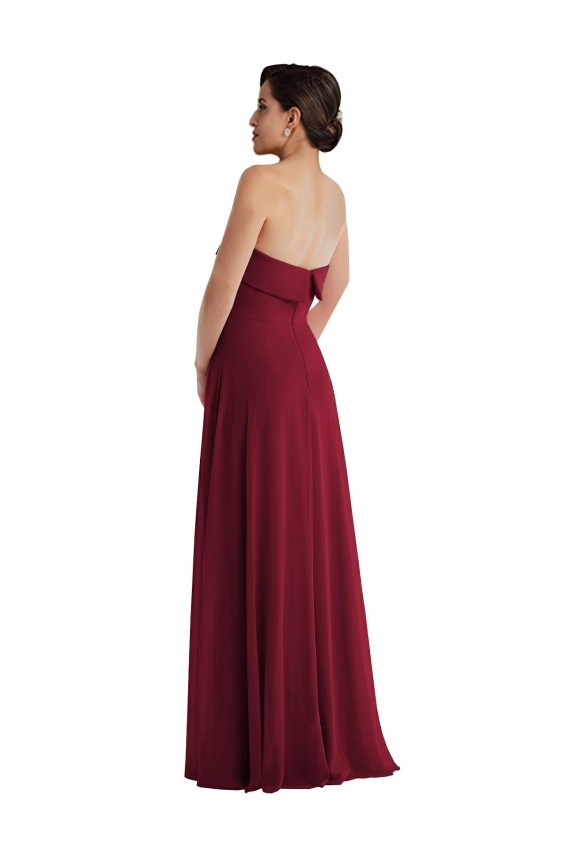 Shop Cuffed Strapless Maxi Formal Bridesmaid Dress with Front Slit Ottawa