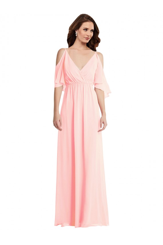 Shop Cold Shoulder Draped Wrap Maxi Bridesmaid Dress Ottawa