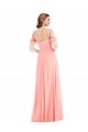 Shop Off the Shoulder Ruffle Cuff Sleeve Chiffon Maxi Bridesmaid Dress Ottawa