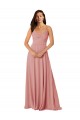 Shop Twist-Knot V-Neck Long Chiffon Bridesmaid Dress with Pockets Ottawa