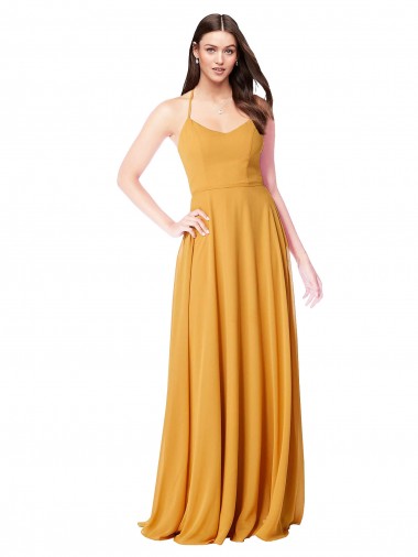 Shop Chiffon A-Line Bridesmaid Dress with Halter Back Ottawa