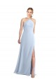 Shop Halter Neck Long Chiffon Bridesmaid Dress with Strappy Back and Daring Side Slit Ottawa