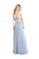 Shop Halter Neck Long Chiffon Bridesmaid Dress with Strappy Back and Daring Side Slit Ottawa