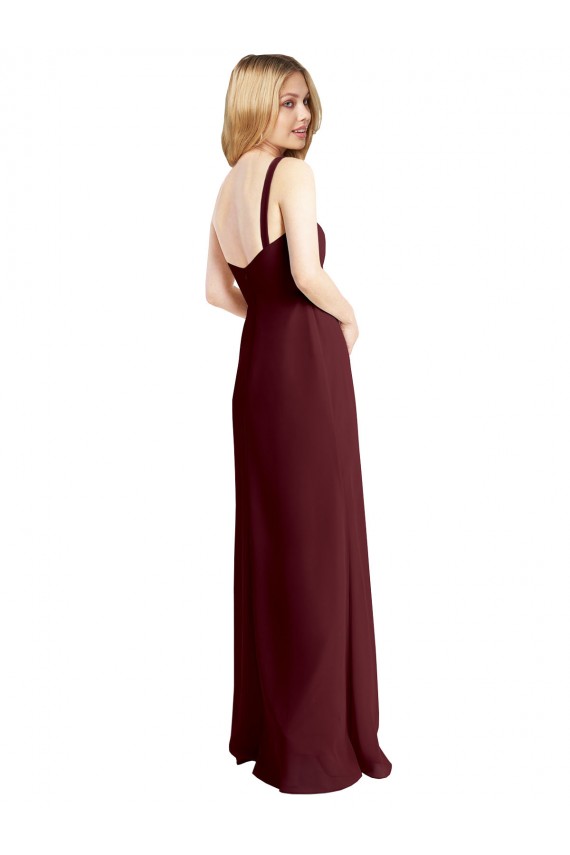 Shop Square Neckline Soft A-Line Chiffon Bridesmaid Dress with Side Slit Ottawa
