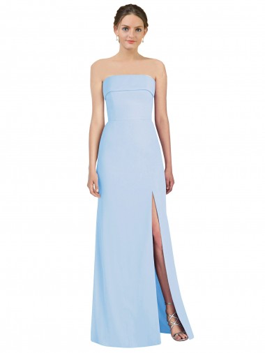 Shop Strapless Trumpet Chiffon Formal Bridesmaid Dress with Thigh high Slit Ottawa