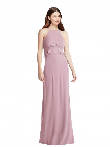 Shop Bias Ruffle Empire Waist Halter Maxi Bridesmaid Dress Ottawa