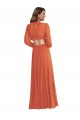Shop High Low Ruffled Long Chiffon Cutout Bishop Sleeves Maxi Bridesmaid Dress Ottawa