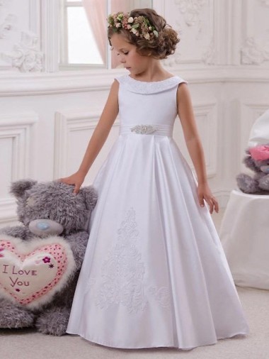 Shop Ivory Ball Gown Bateau Floor Length Flower Girl Dress Ottawa