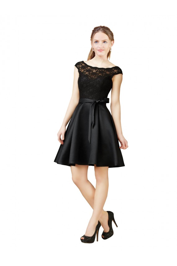 Shop Lace and Satin Cocktail Bridesmaid Dress with V-Back Ottawa