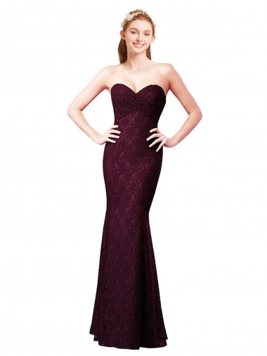 Shop Fitted Long Lace Bridesmaid Dress with Sweetheart Neckline Ottawa