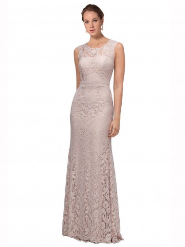 Shop Long Sleeveless All Lace Bridesmaid Dress / Prom Dress with Scoop Neckline Ottawa