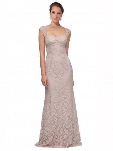 Shop Sweetheart Neckline Cap Sleeves Lace Bridesmaid Dress / Prom Dress with Twist Ottawa