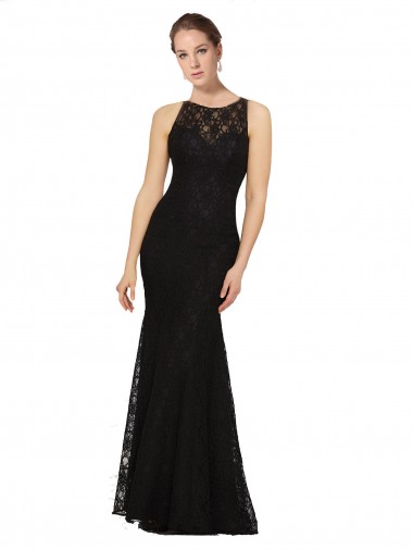 Shop Fitted Lace Bridesmaids Dress with Jewel Neckline and Open Back Ottawa