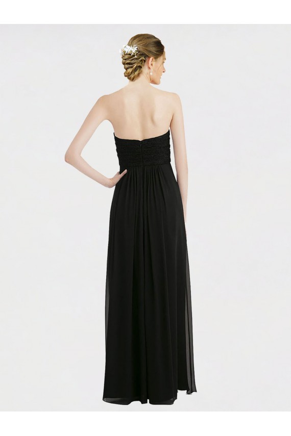 Shop Long Strapless Lace Bodice Bridesmaid Dress with Sweetheart Neckline and Criss-Cross Pleats Ottawa