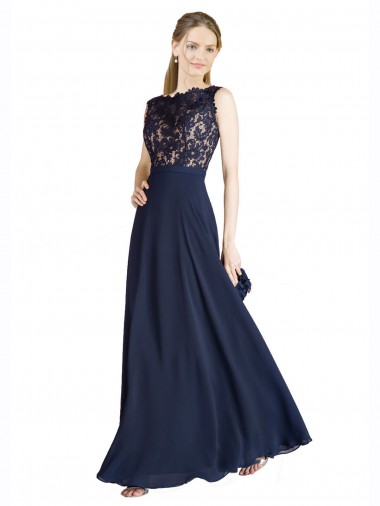 Shop Bateaux Neckline A-Line Lace Bridesmaid Dress / Prom Dress with Top Nude Layer Ottawa