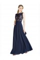 Shop Bateaux Neckline A-Line Lace Bridesmaid Dress / Prom Dress with Top Nude Layer Ottawa