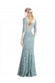 Shop Half Sleeves Pleated Lace Bridesmaid Dress / Prom Dress with Wrap-Around Portrait Neckline Ottawa