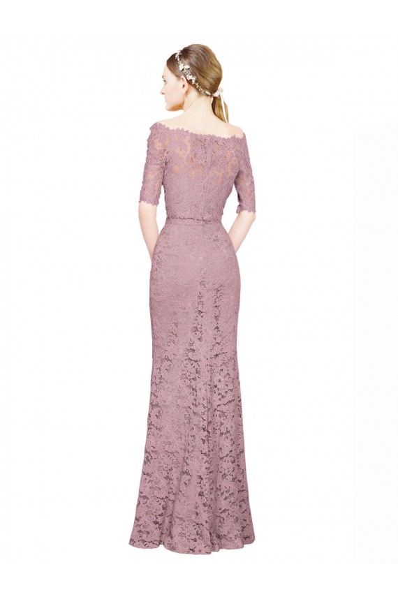 Shop Short Sleeves Crop Top Mermaid Lace Bridesmaid Dress / Prom Dress Ottawa