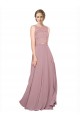 Shop Long A-Line Chiffon Bridesmaid Dress / Prom Dress with Sleeveless Lace Crop Top Ottawa