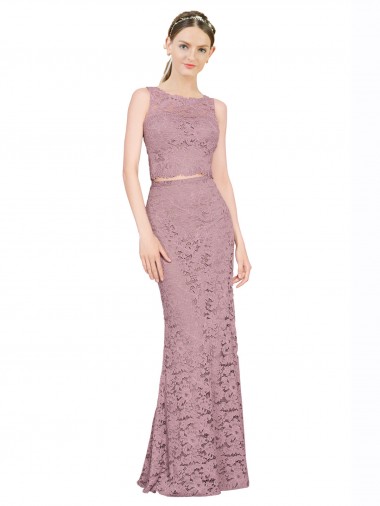 Shop Sleeveless Crop Top High Neck Mermaid Lace Bridesmaid Dress / Prom Dress Ottawa