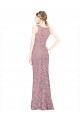 Shop Sleeveless Crop Top High Neck Mermaid Lace Bridesmaid Dress / Prom Dress Ottawa