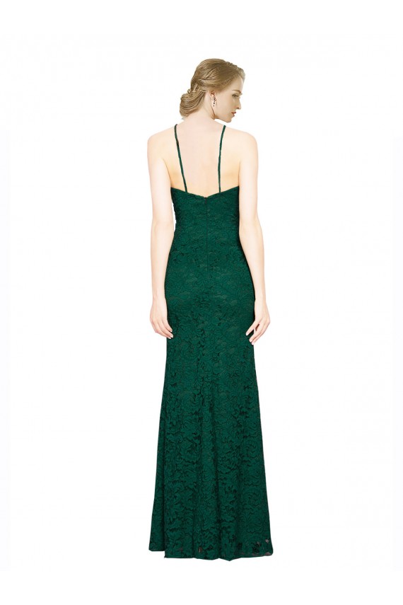 Shop High Illusion Halter Neck Long Lace Bridesmaid Dress / Prom Dress Ottawa