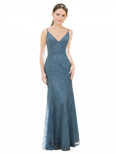 Shop Deep V-Neck All Over Chantilly Lace Bridesmaid Dress with Criss Cross Open Back Ottawa