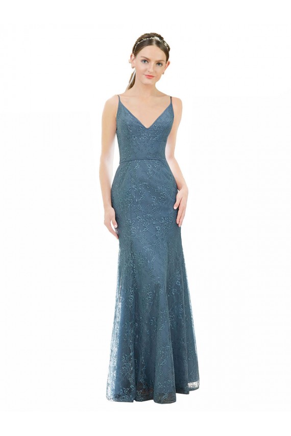 Shop Deep V-Neck All Over Chantilly Lace Bridesmaid Dress with Criss Cross Open Back Ottawa