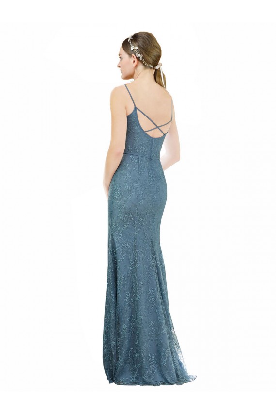 Shop Deep V-Neck All Over Chantilly Lace Bridesmaid Dress with Criss Cross Open Back Ottawa
