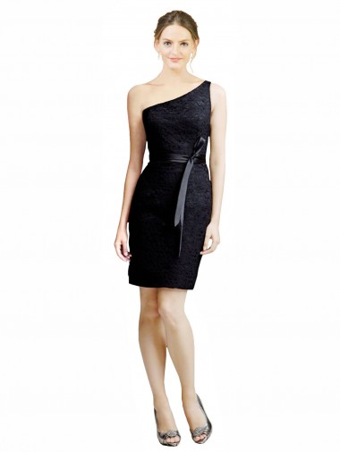 Shop One Shoulder Short Lace Cocktail Bridesmaid Dress with Satin Waistband Ottawa
