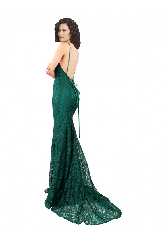 Shop Black Tie Sleek Fishtail Shaped Long Lace Bridesmaid Dress / Prom Dress Ottawa