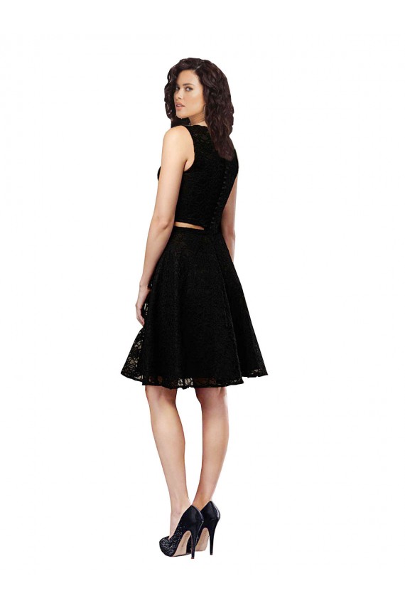 Shop Two Piece Short Lace Cocktail Bridesmaid Dress with Jewel Neckline Ottawa