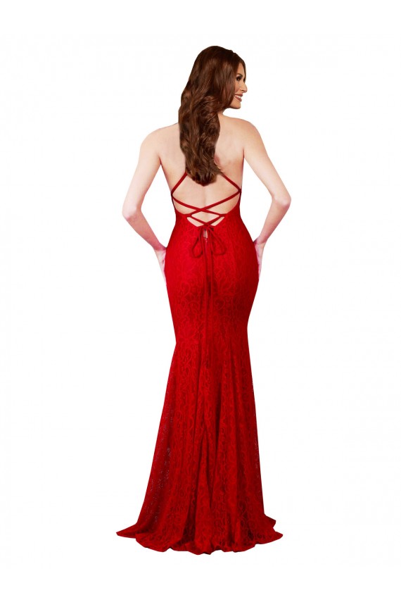 Shop Low Back V-Neckline Floor Length Formal Lace Bridesmaid Dress / Prom Dress Ottawa