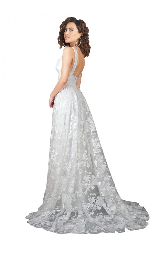 Shop Plunging V-Neckline Wedding Dress with Slit Ottawa