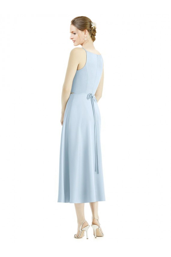 Shop Short Tea Length V-Neck Satin Bridesmaid Dress Ottawa