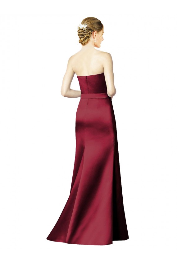 Shop Strapless Satin Bridesmaid Dress with Asymmetrical Draped Bodice Ottawa