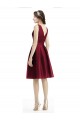 Shop Short Midi Length Satin Cocktail Bridesmaid Dress with Bateau Neckline and V-Back Ottawa