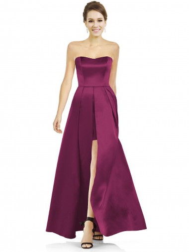 Shop Full Length Strapless Long Satin Bridesmaid Dress with Sweetheart Neckline Ottawa