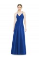 Shop Full Pleated V-Neck Long Satin Bridesmaid Dress with Criss Cross Open Back Ottawa