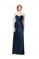 Shop Faux Wrap A-Line Long Satin Bridesmaid Dress with Draped Bodice Ottawa