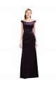 Shop Off The Shoulder Long Satin Bridesmaid Dress with Asymmetrical Pleated Bodice Ottawa