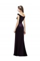 Shop Off The Shoulder Long Satin Bridesmaid Dress with Asymmetrical Pleated Bodice Ottawa