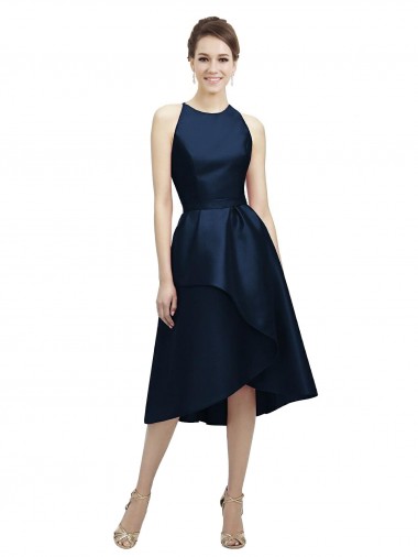 Shop Halter Neck Short Tea Length Sleeveless Satin Bridesmaid Dress Ottawa
