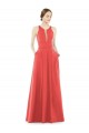 Shop Sheer V-Neck Tulle Illusion Long Satin Bridesmaid Dress Ottawa