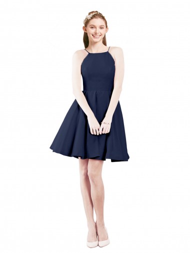 Shop Halter Neck Short Knee Length Satin Cocktail Bridesmaid Dress Ottawa