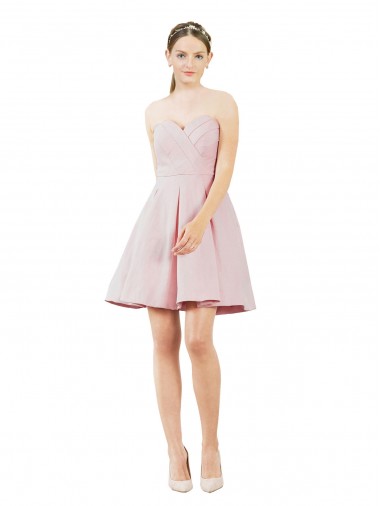 Shop Short Knee Length Sweetheart Satin Cocktail Bridesmaid Dress Ottawa