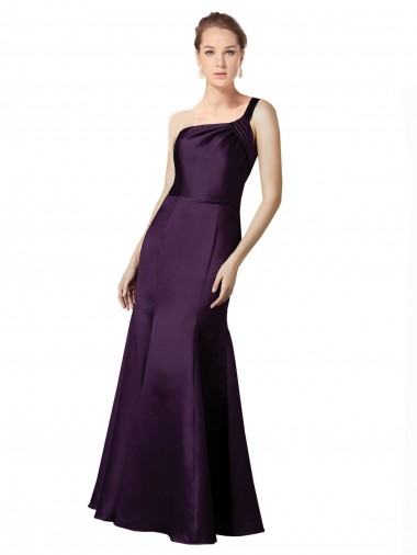 Shop Long Ruched Neckline One Shoulder Satin Bridesmaid Dress / Prom Dress Ottawa