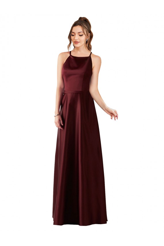 Shop Sleek Satin Bridesmaids Dress with Pockets Ottawa
