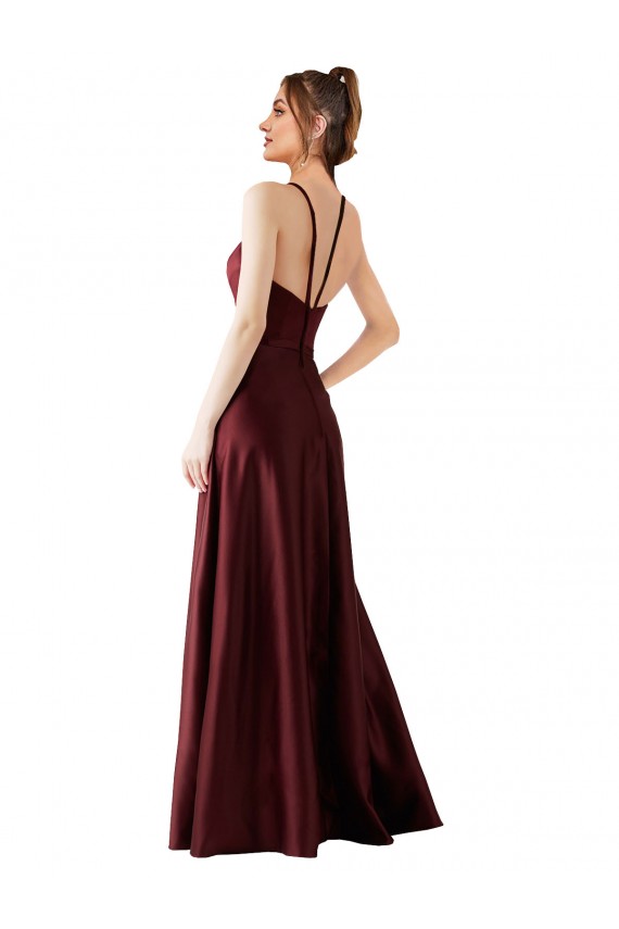 Shop Sleek Satin Bridesmaids Dress with Pockets Ottawa